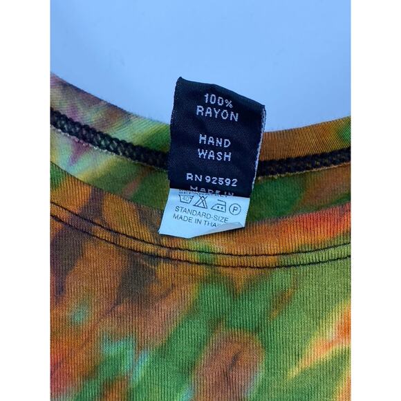 SACRED THREADS Women's Green-Multi Print Asymmetrical Hem Cropped Tank Top SZ OS - Picture 9 of 10